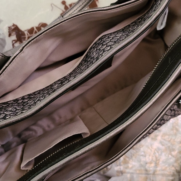 Coach Carryall Satchel Handbag Gunmetal - Picture 7 of 8